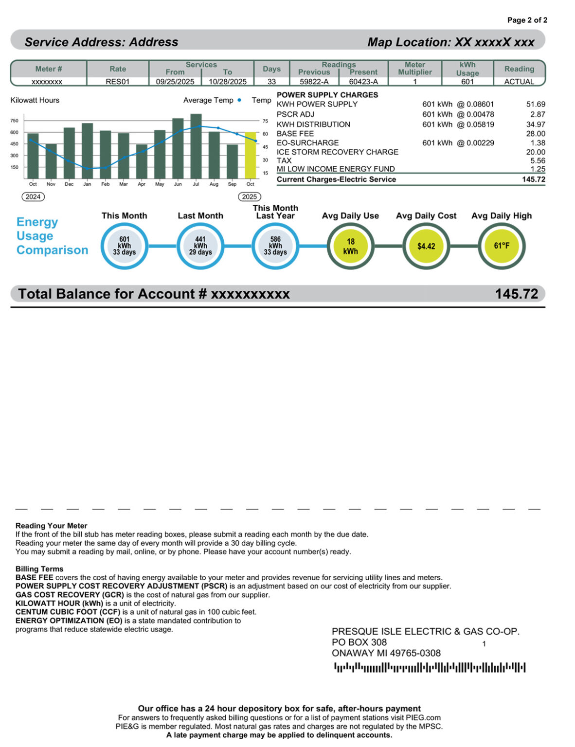 Power Bill Color In Understanding Your Bill - Presque Isle Electric & Gas Co-Op