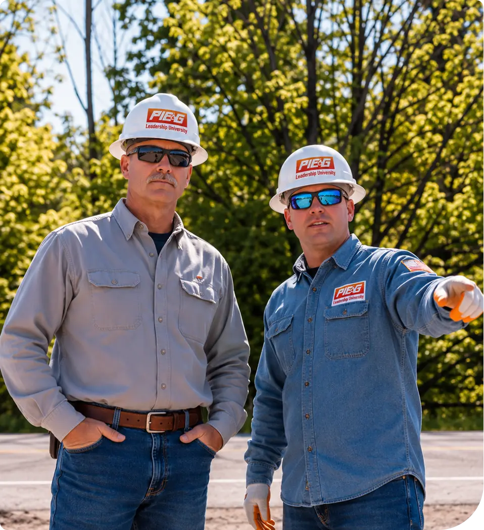 Two PIE&G employees at a job site